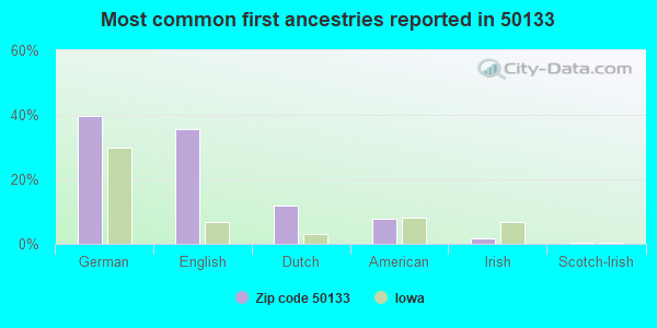 Most common first ancestries reported in 50133