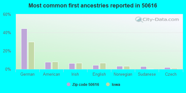 Most common first ancestries reported in 50616