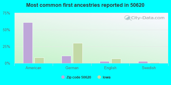 Most common first ancestries reported in 50620