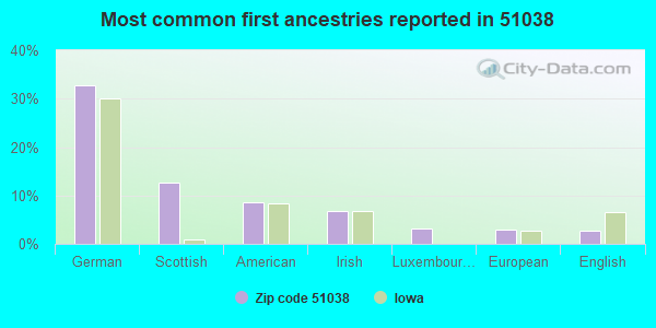 Most common first ancestries reported in 51038