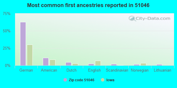 Most common first ancestries reported in 51046