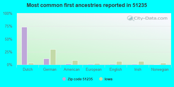 Most common first ancestries reported in 51235