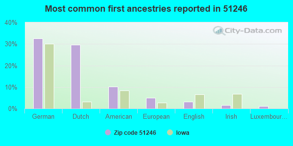 Most common first ancestries reported in 51246