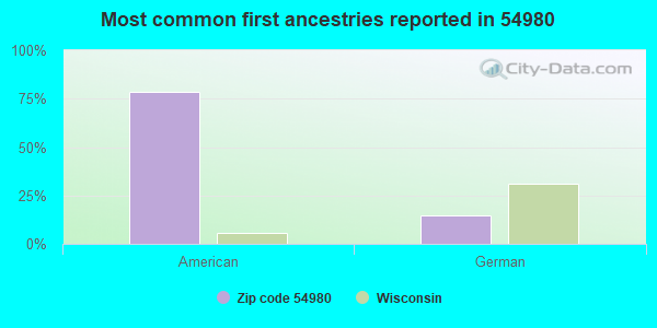 Most common first ancestries reported in 54980
