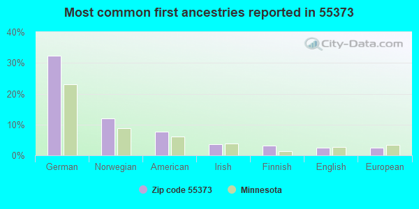 Most common first ancestries reported in 55373