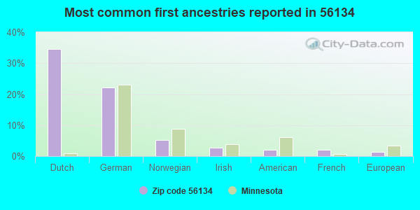 Most common first ancestries reported in 56134