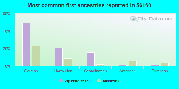 Most common first ancestries reported in 56160