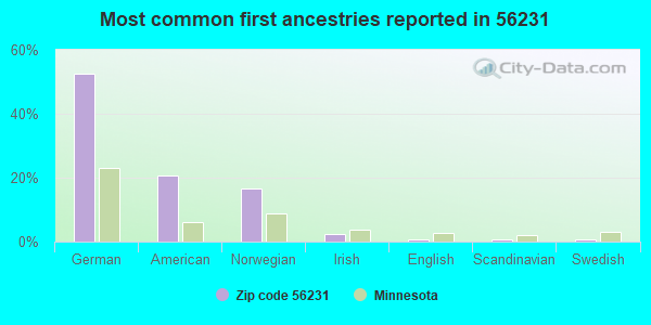 Most common first ancestries reported in 56231