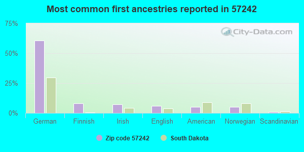 Most common first ancestries reported in 57242