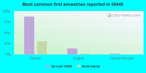 Most common first ancestries reported in 58440