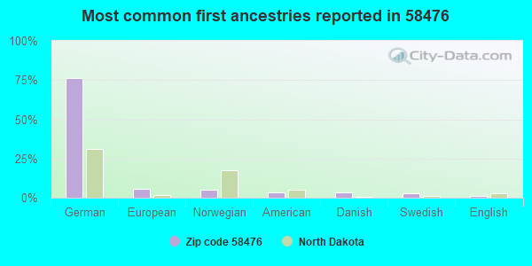 Most common first ancestries reported in 58476
