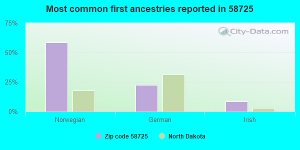 Most common first ancestries reported in 58725