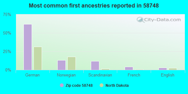 Most common first ancestries reported in 58748