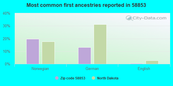Most common first ancestries reported in 58853