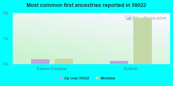 Most common first ancestries reported in 59022