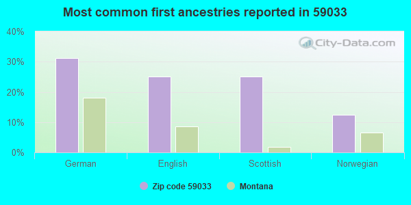 Most common first ancestries reported in 59033