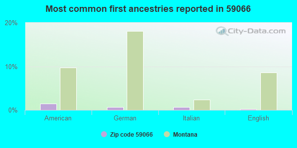 Most common first ancestries reported in 59066