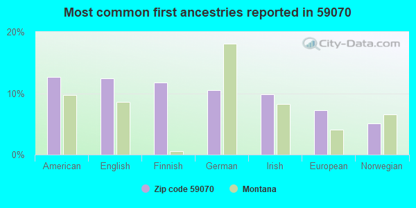 Most common first ancestries reported in 59070