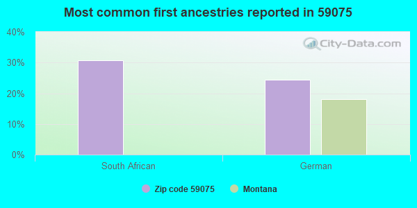 Most common first ancestries reported in 59075