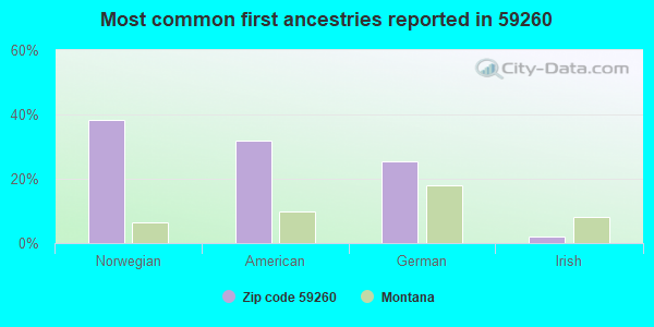 Most common first ancestries reported in 59260