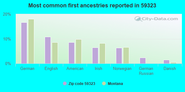 Most common first ancestries reported in 59323