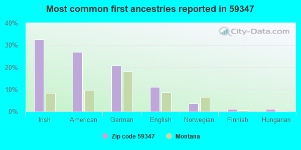 Most common first ancestries reported in 59347