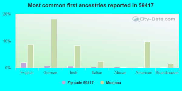 Most common first ancestries reported in 59417