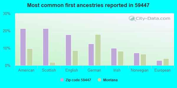 Most common first ancestries reported in 59447