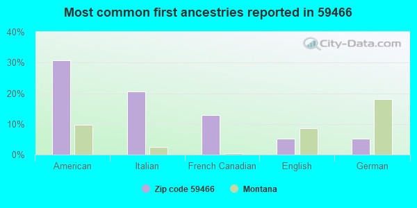 Most common first ancestries reported in 59466
