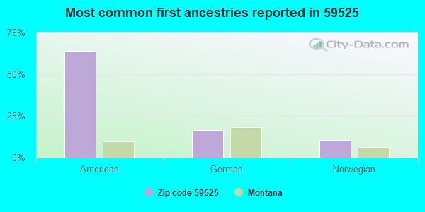 Most common first ancestries reported in 59525