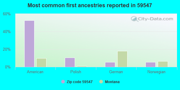Most common first ancestries reported in 59547
