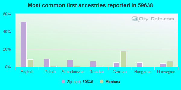Most common first ancestries reported in 59638