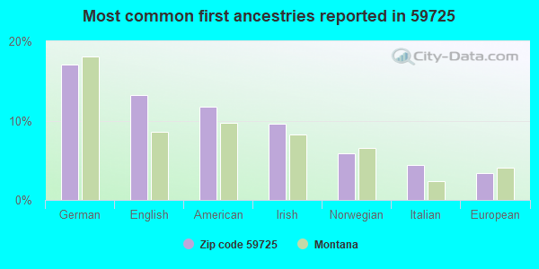 Most common first ancestries reported in 59725