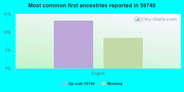 Most common first ancestries reported in 59740