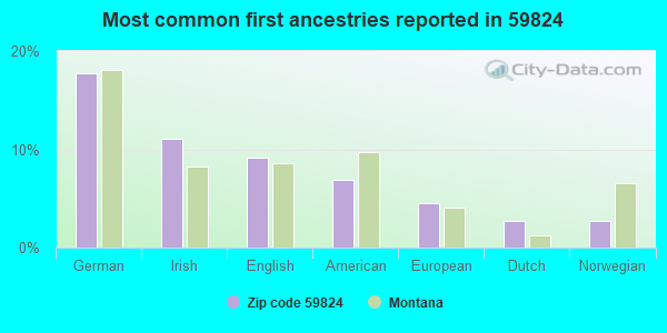 Most common first ancestries reported in 59824