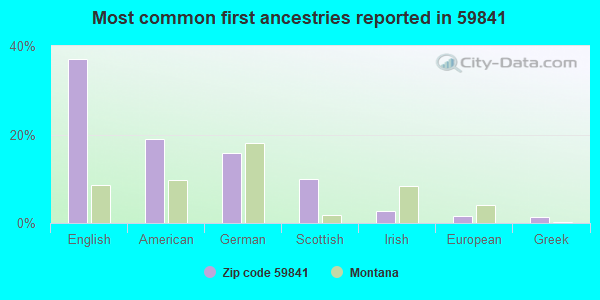 Most common first ancestries reported in 59841