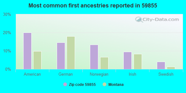 Most common first ancestries reported in 59855