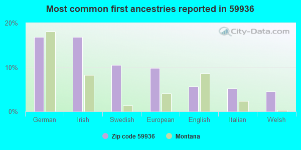 Most common first ancestries reported in 59936
