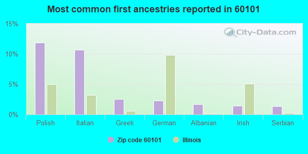 Most common first ancestries reported in 60101