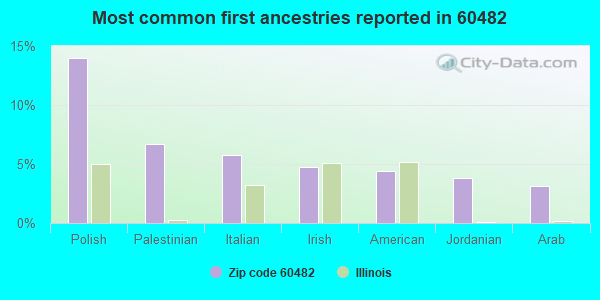 Most common first ancestries reported in 60482