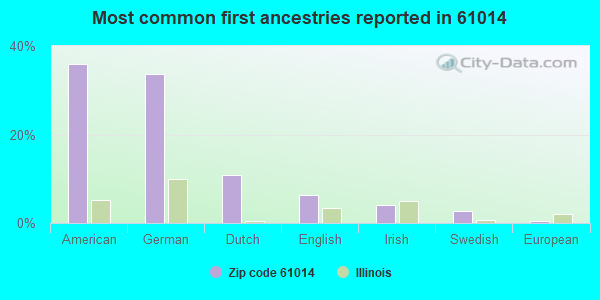 Most common first ancestries reported in 61014