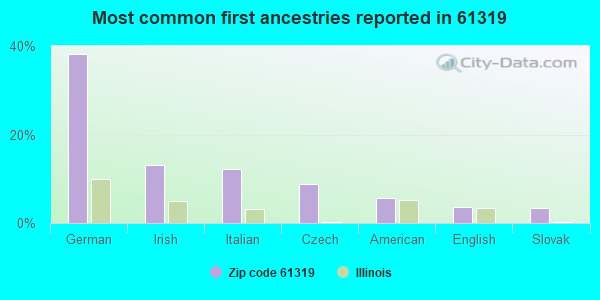 Most common first ancestries reported in 61319