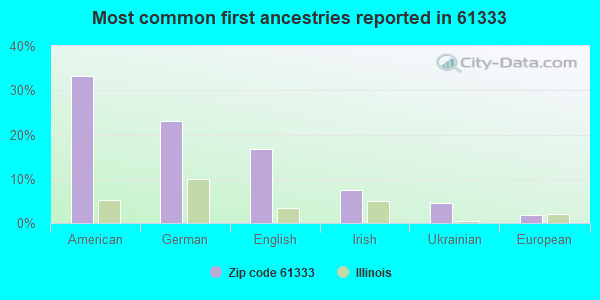 Most common first ancestries reported in 61333