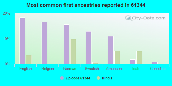 Most common first ancestries reported in 61344