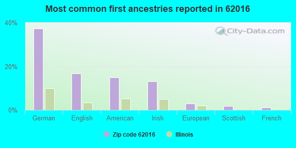 Most common first ancestries reported in 62016