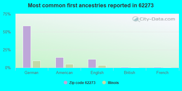 Most common first ancestries reported in 62273