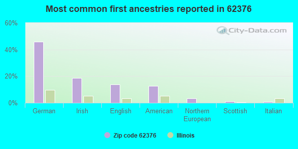 Most common first ancestries reported in 62376