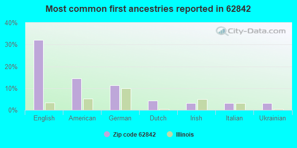 Most common first ancestries reported in 62842