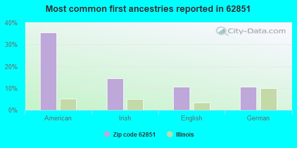 Most common first ancestries reported in 62851