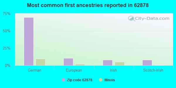 Most common first ancestries reported in 62878